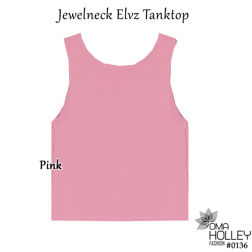(COD) OH Fashion Tank top Gwen Wanita jewelneck elvz #0136-03-Pink