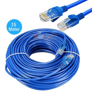 Kabel internet LAN UTP BIRU cat 5e siap pakai 10m 15m