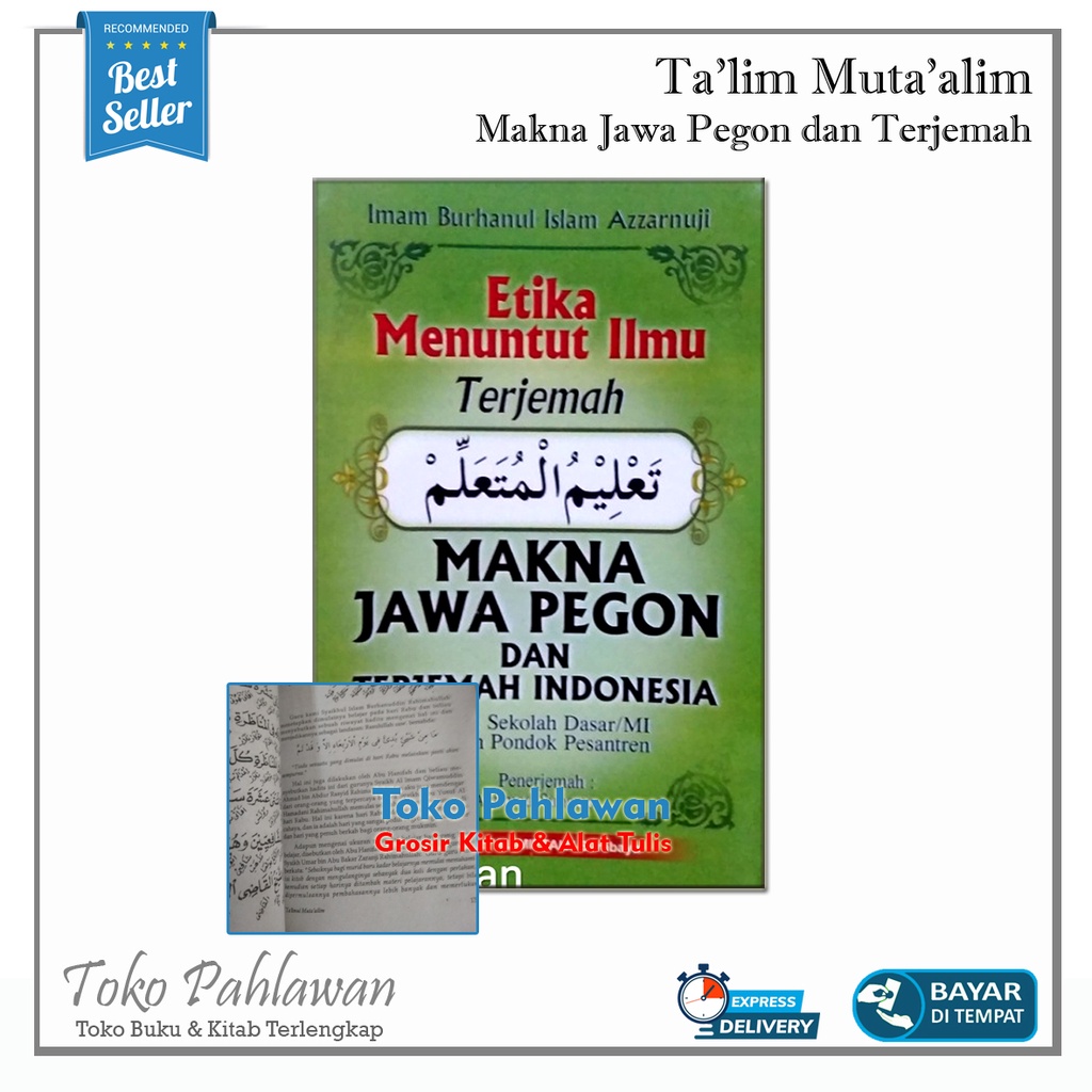 Buku Terjemah Kitab Talim Mutaalim Makna Jawa Pegon dan Indonesia | Ta'lim Muta'alim Ajaran Menuntut