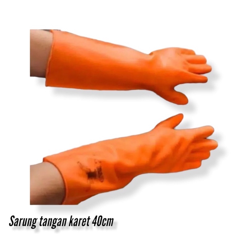 Sarung tangan karet latex OTR 7 panjang 40cm/hand glove OTORY 7