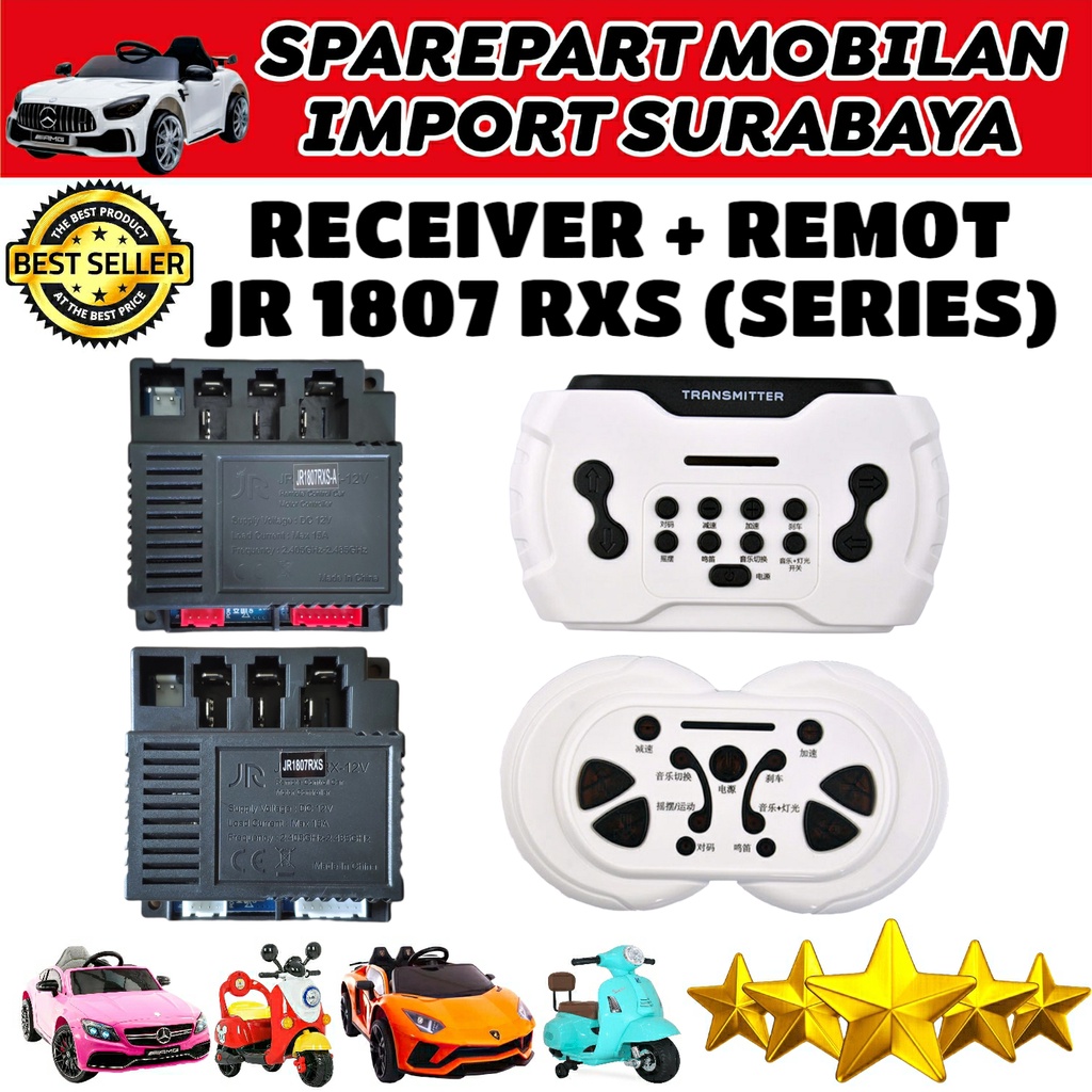 RECIVER MESIN MOBIL MOBILAN AKI ANAK 12 VOLT YUKITA JR 1807 RXS-A RECEIVER JR1807RXS-A 12 VOLT PART JR 1807 RXS AUTO WHEELERS RIDE ON CAR GO EXOTIC