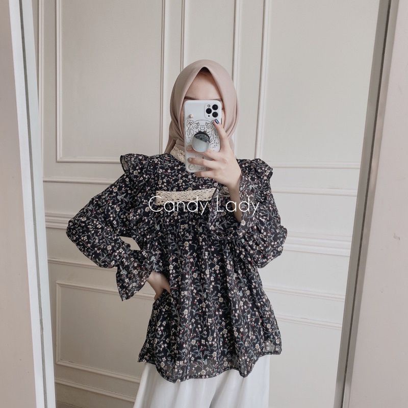 Dalea lace ruffle blouse by candylady