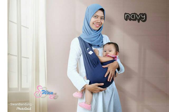 SwanBaby Gendongan kaos Premium / Geos bayi ada kantong