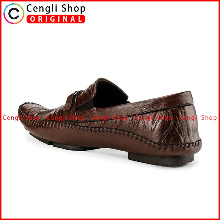 PLAYBOY SEPATU PANTOFEL KULIT FORMAL PRIA ORIGINAL TERBARU COKLAT PL79