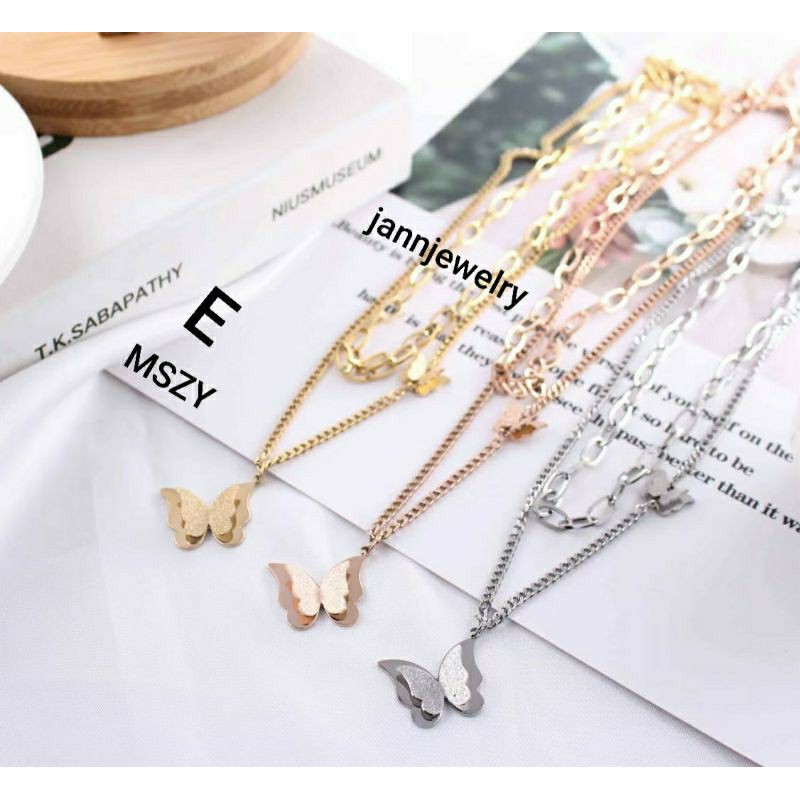 Kalung Hijab Panjang Titanium Fashion Korea Stylish Anti Karat &amp; Hitam