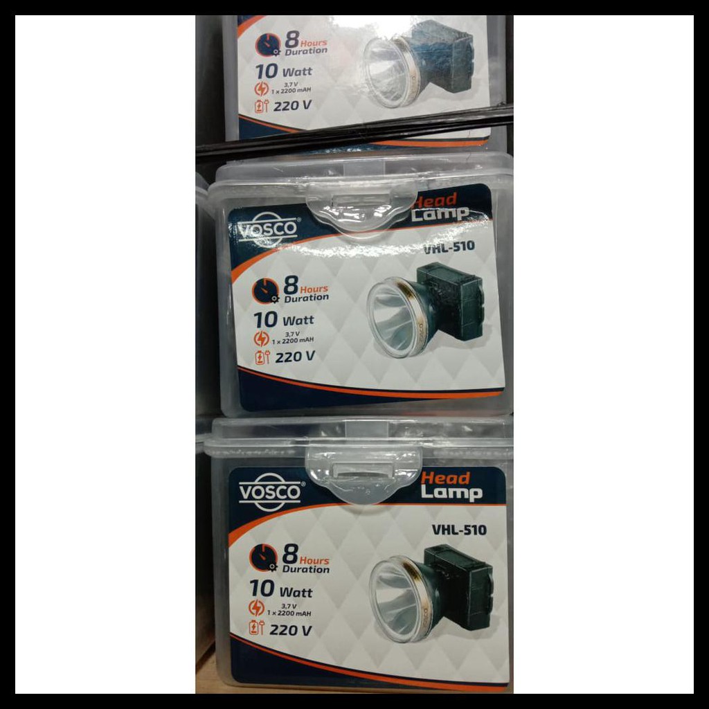 BAYAR DI TEMPAT FREE BOX Senter Kepala Vosco 10w VHL-510 CAS CHARGE ULANG BATERAI FREE BUBBLE WRAP