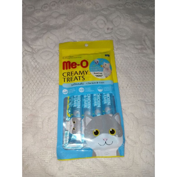Me-O Creamy Treats Chicken and Liver/Snack Kucing Meo isi 4