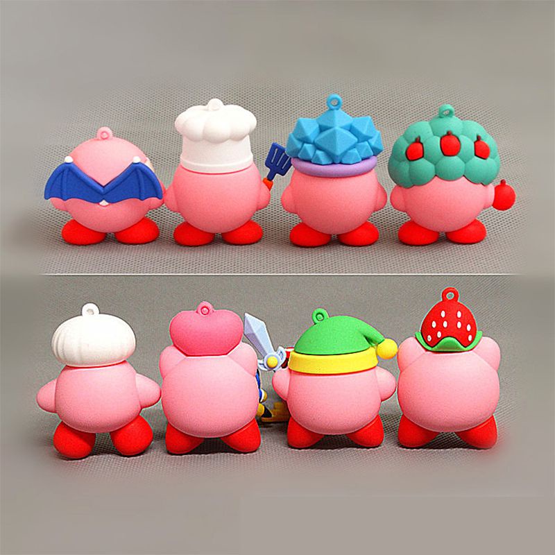 5cm Kirby Anime Games Cute Cartoon Pink Kirby Waddle Dee Doo Collect Mini Toys Dolls