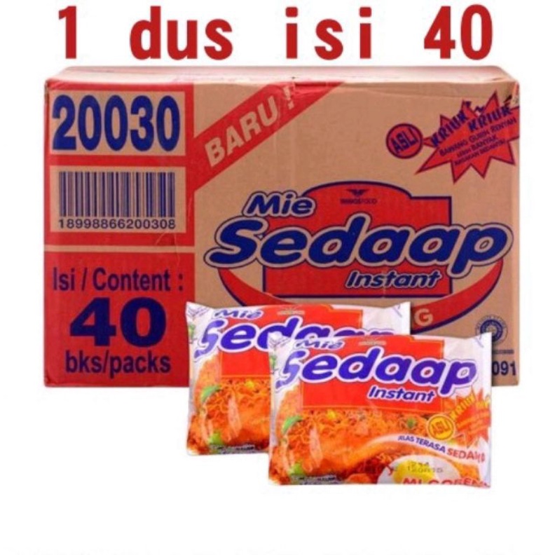 

Mie sedaap goreng 1 dus isi 40