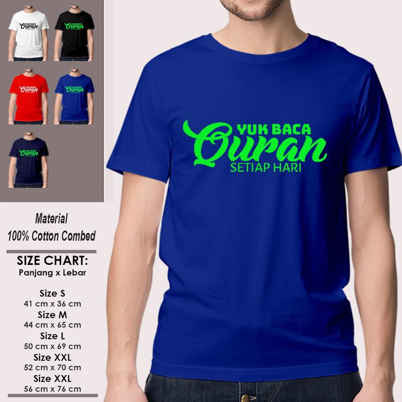 Kaos Dakwah Muslim Pria Lengan Pendek Keren SP-LSMSAK335 YUK BACA QURAN TIAP HARI Islami Kekinian-3