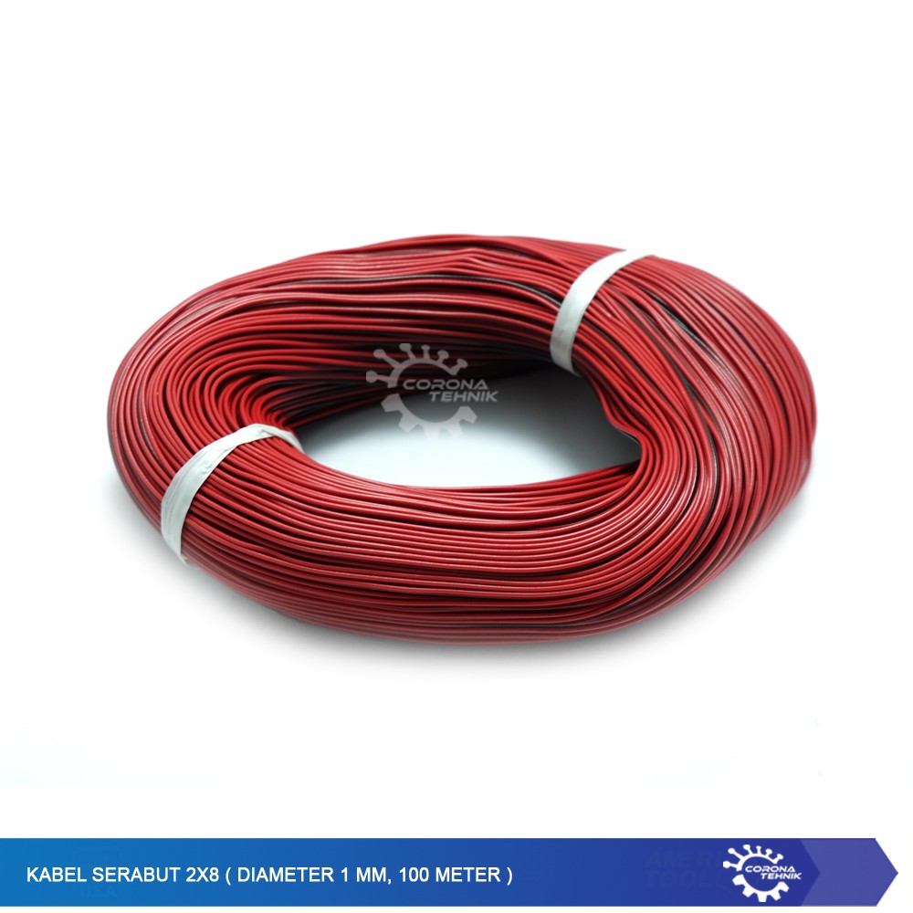 Kabel Serabut 2x8 ( Diameter 1 mm, 100 Meter )