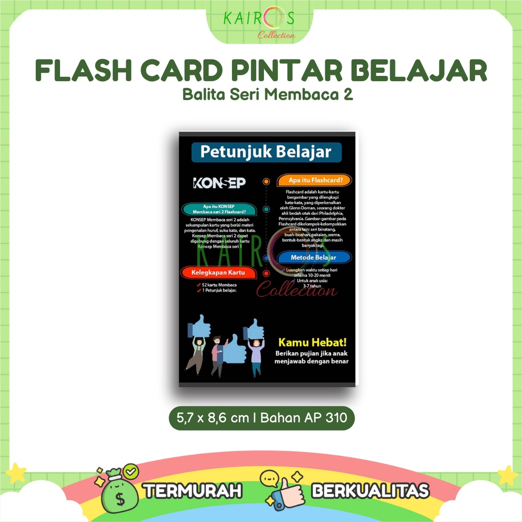 Flash Card Kartu Pintar Belajar Balita Seri Membaca 2