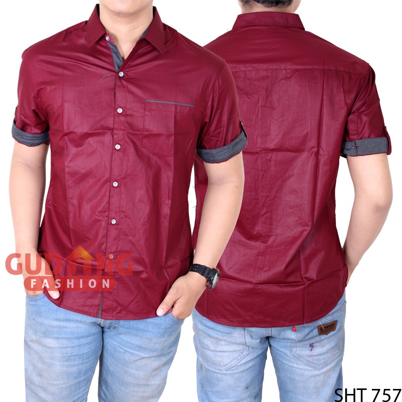 Mens Casual Short Sleeve Stylish Slim Fit Shirts SHT 757