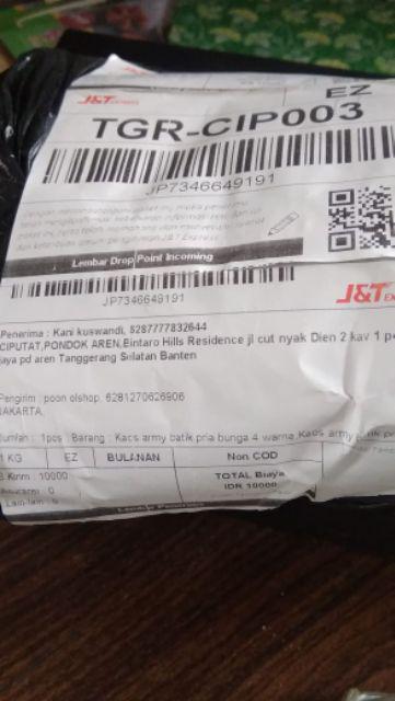 Kaos Army Batik Pria Bunga 4 Warna