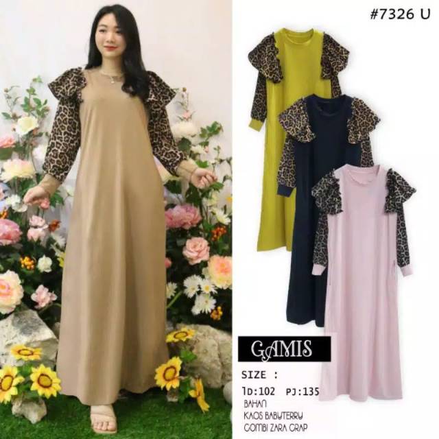 Gamis Zapa 7326 combi leopard