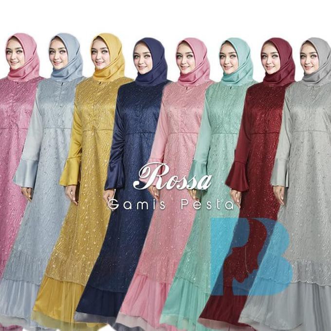 Baju Muslim Terbaru Wanita Pesta - Maxi Dres Gamis Syari Rossa Maxmara