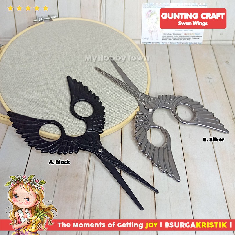 Gunting Craft Sulam Fancy Unik Swan Wing Sayap