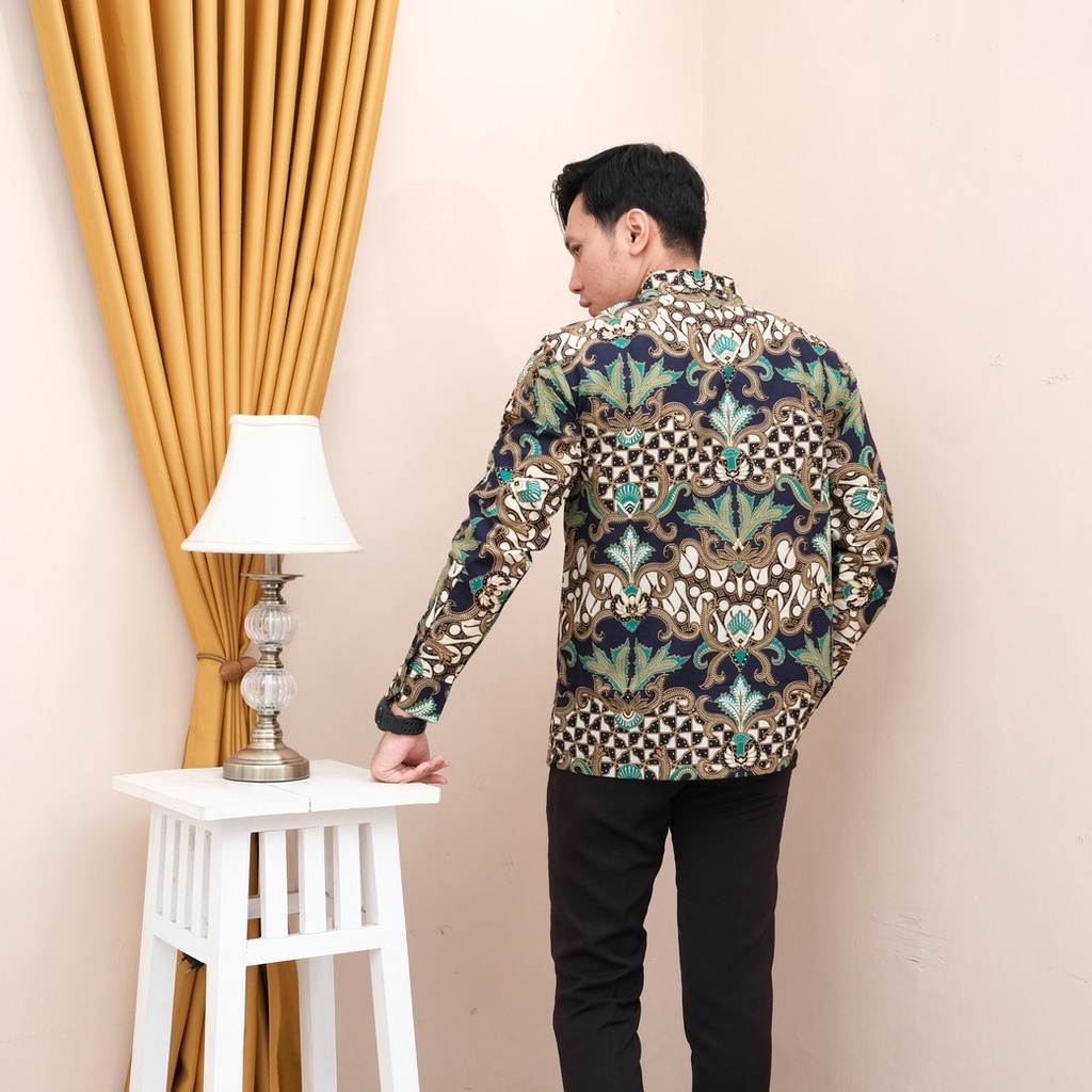 [LIMITED] Baju Batik Pria Lengan Panjang Premium/Kemeja Batik Pria Slimfit Furing Terbau BATIK ALUNA ASD-064