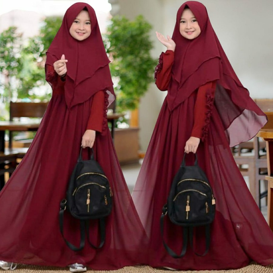Baju Muslim Anak Tunik Set Rok Usia 8 Samapi 10 Tahun Fashion Muslim Anak Perempuan 5 Varian Warna