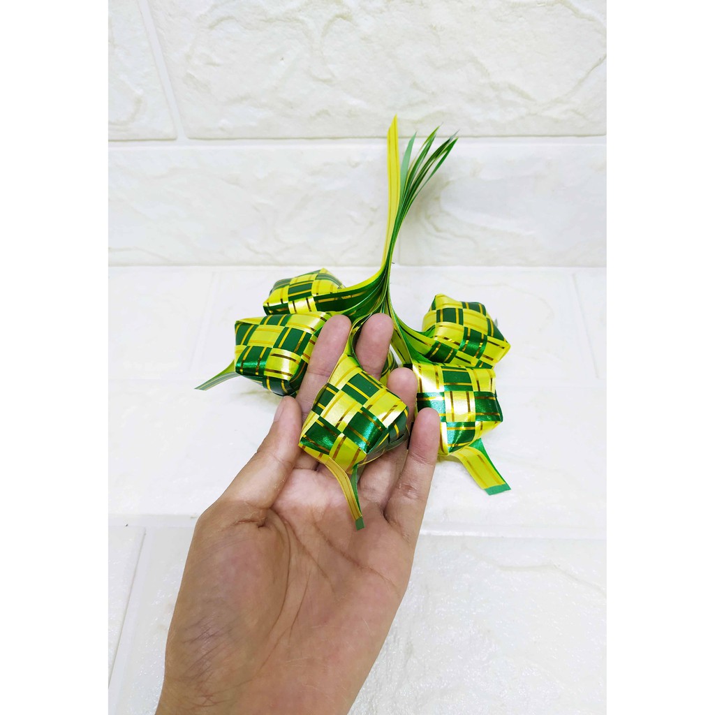 (6 pcs) Ketupat empat - Ketupat Kecil Hijau Kuning Ketupat Lebaran