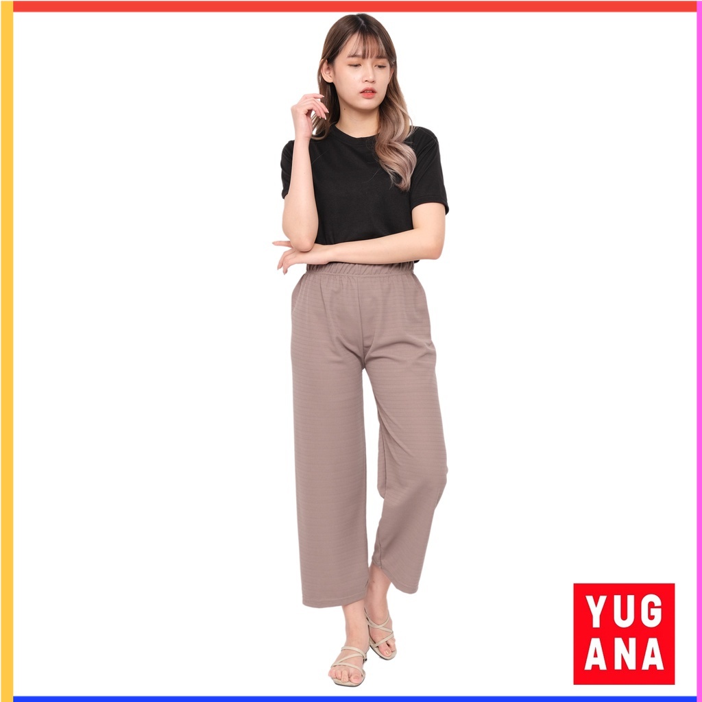 MCL - C.MAURA Celana Kulot Jumbo Wanita Cewek Panjang Polos Kerja Santai Jogging Hitam Navy Army