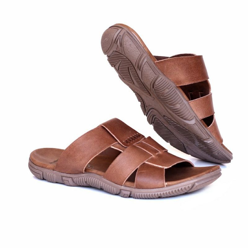 SANDAL KULIT PRIA 05 CEVANY BLACK BROWN TAN KULIT SAPI ASLI ORIGINAL