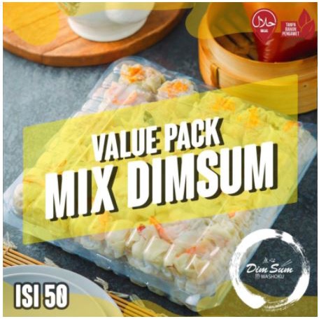 

MIX DIMSUM 7 TOPPING (PREMIUM) 50 PCS- WASHOKU DIMSUM