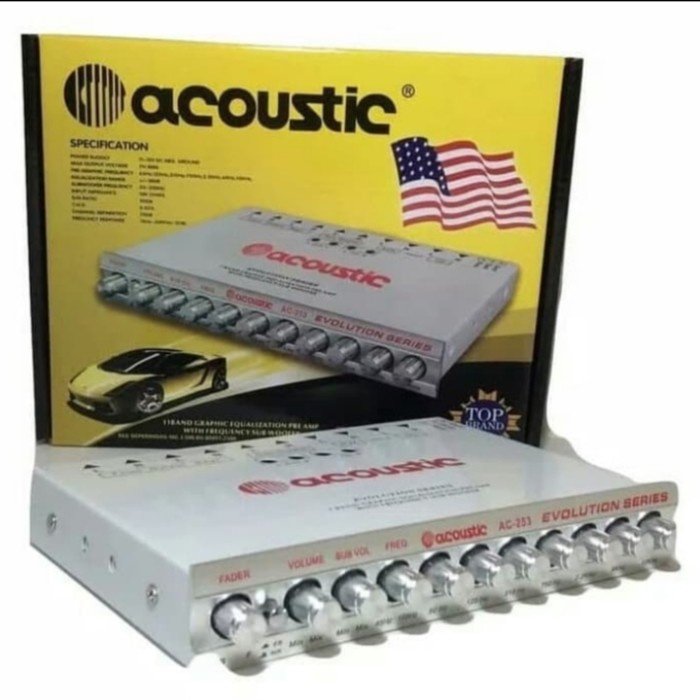 PARAMETRIK/PRE AMP ACOUSTIC AC-253 WITH EQUALIZER SUBWOFER 11 BAND