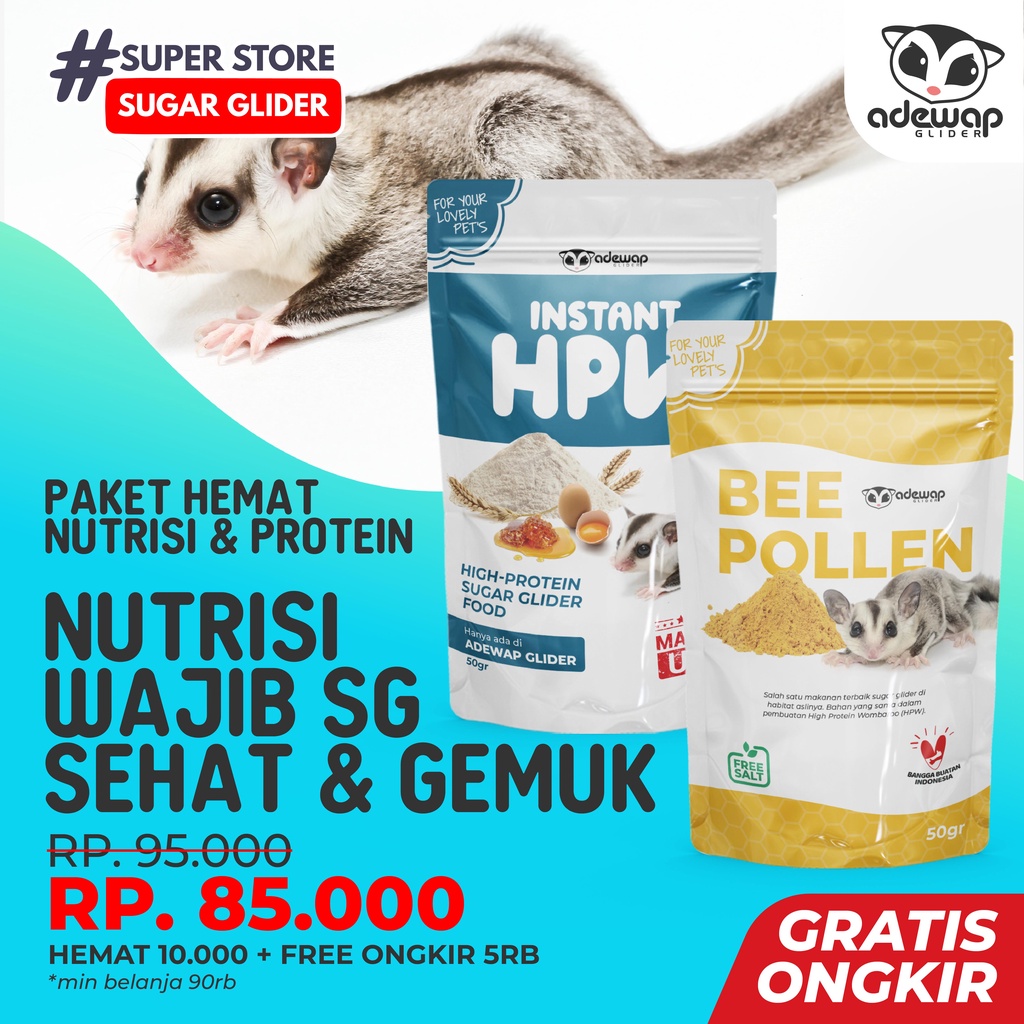 ADEWAP GLIDER Paket Hemat 2 Nutrisi Protein Wajib Sugar Glider