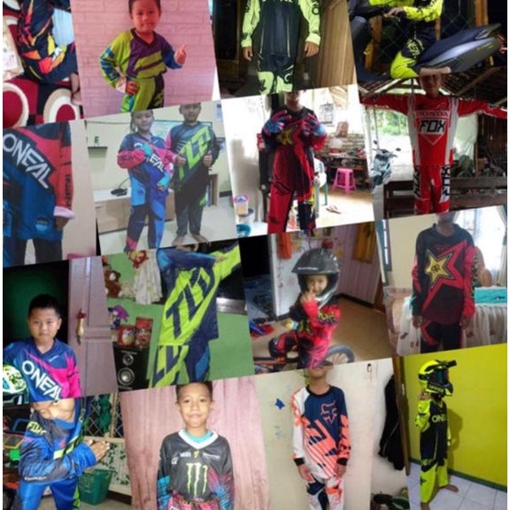 ⅍ Setelan Anak Motor Cross / Baju Motor Cross Anak / Jersey Motocross Anak / Jersey Sepeda anak ۞