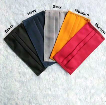 Masker Kain Karet Serut / Kolor Putih/hitam - Bisa Pilih Warna