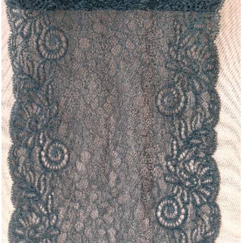 RS183 Renda Semi Francis Hitam Lebar 20,5cm (permeter)