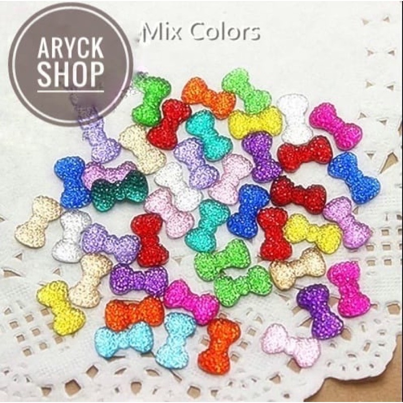 Mini Bow Pita Mini 13x7mm isi 20pcs bahan craft Tasbih digital swarovski