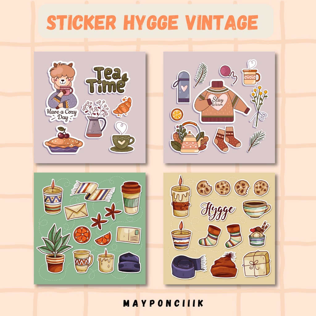 

STICKER SHEETS HYGGE VINTAGE/STICKER DECO/STICKER AESTHETIC/STICKER JURNAL