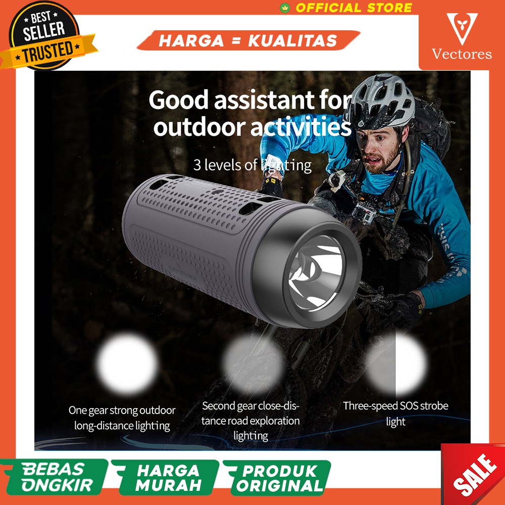 Flashlight Speaker Bluetooth Untuk Sepeda Gunung Bicycle Premium