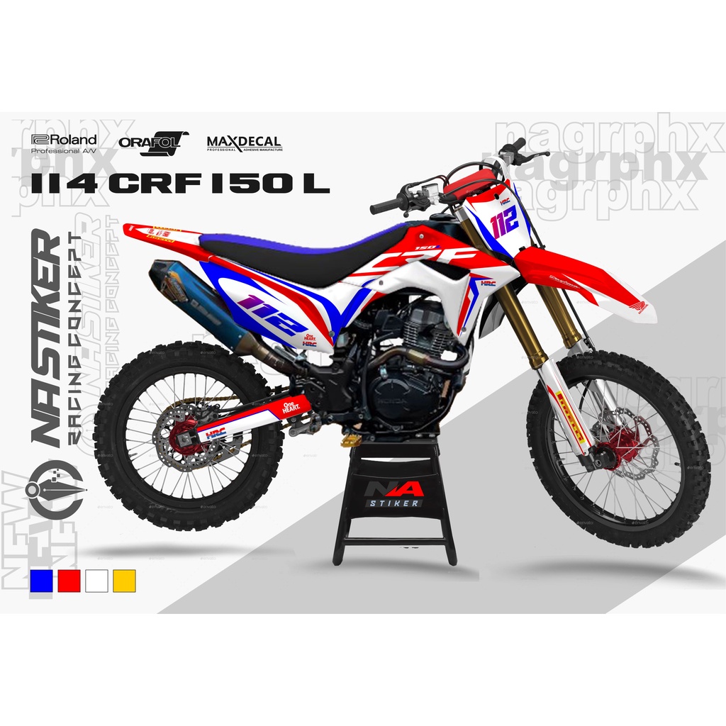 DECAL CRF MERAH SIMPLE - DECAL CRF FULLBODY MERAH BIRU CRF-114