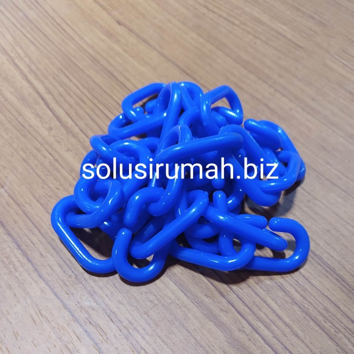 RANTAI PVC 6MM BIRU BLUE 1M RANTAI PLASTIK PLASTIC RANTE WARNA WARNI R