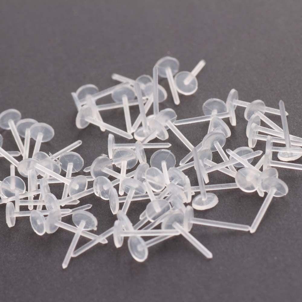 AUGUSTINA Plastik Stud Earring Pad 50Pcs /Pack Pelindung Telinga Transparan Membuat Perhiasan Pengganti Ear Post