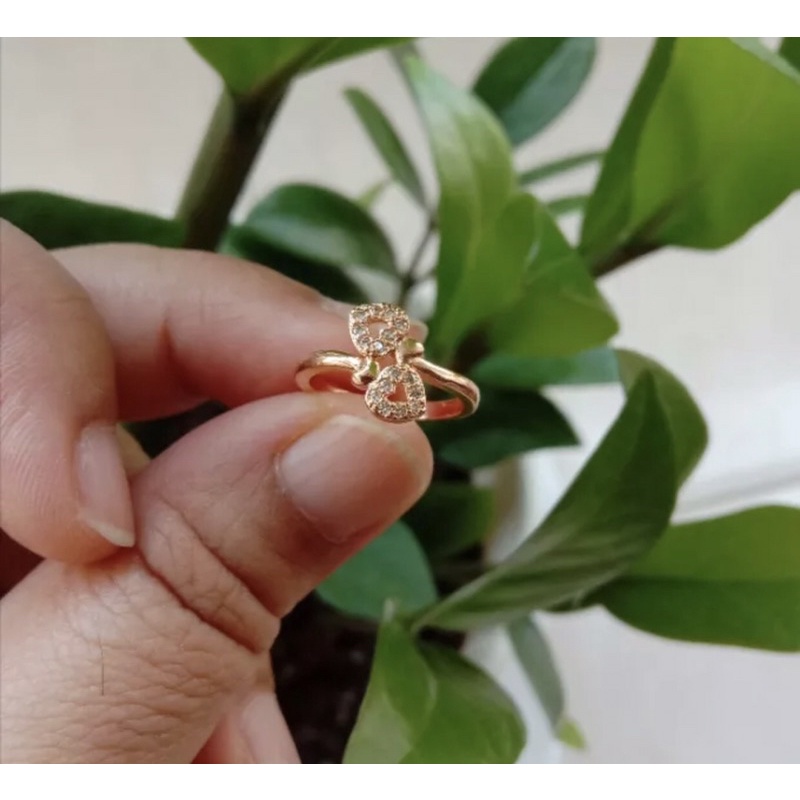 CINCIN ANAK PEREMPUAN LAPIS EMAS LOVE DOUBLE