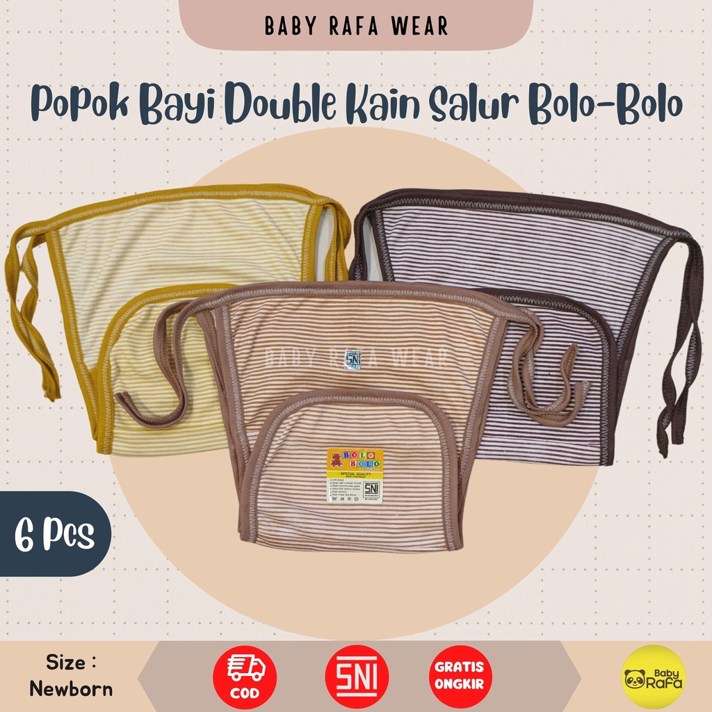 12 pcs / 6 pcs Popok Bayi Double Kain STRIPE SERIES merk SNI Bolo - Bolo / Popok Double Kain Salur Kecil Premium