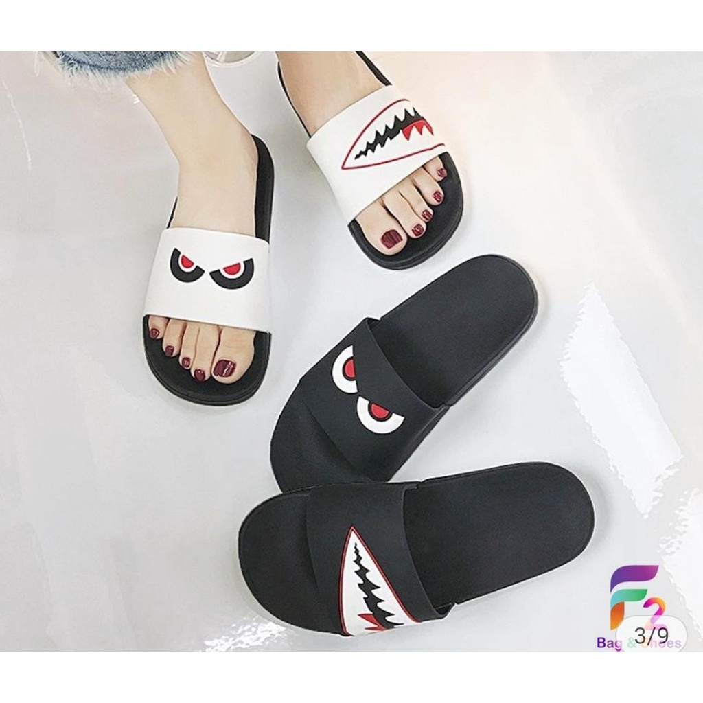 SANDAL SLIP KARET UNISEX PRIA WANITA MOTIF MONSTER (group)