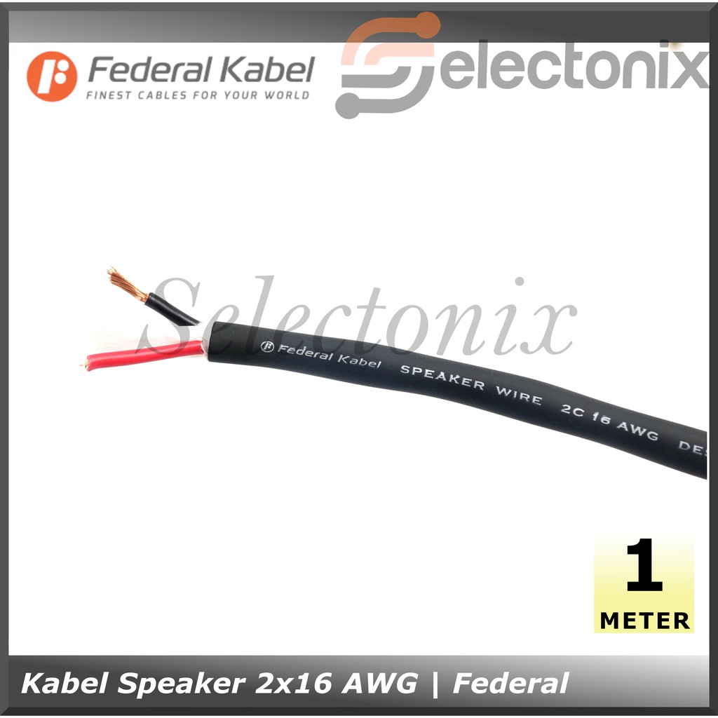 [1m] Kabel Speaker 2 Konduktor [2x14] [2x16] [2x18] AWG | Federal Kabel