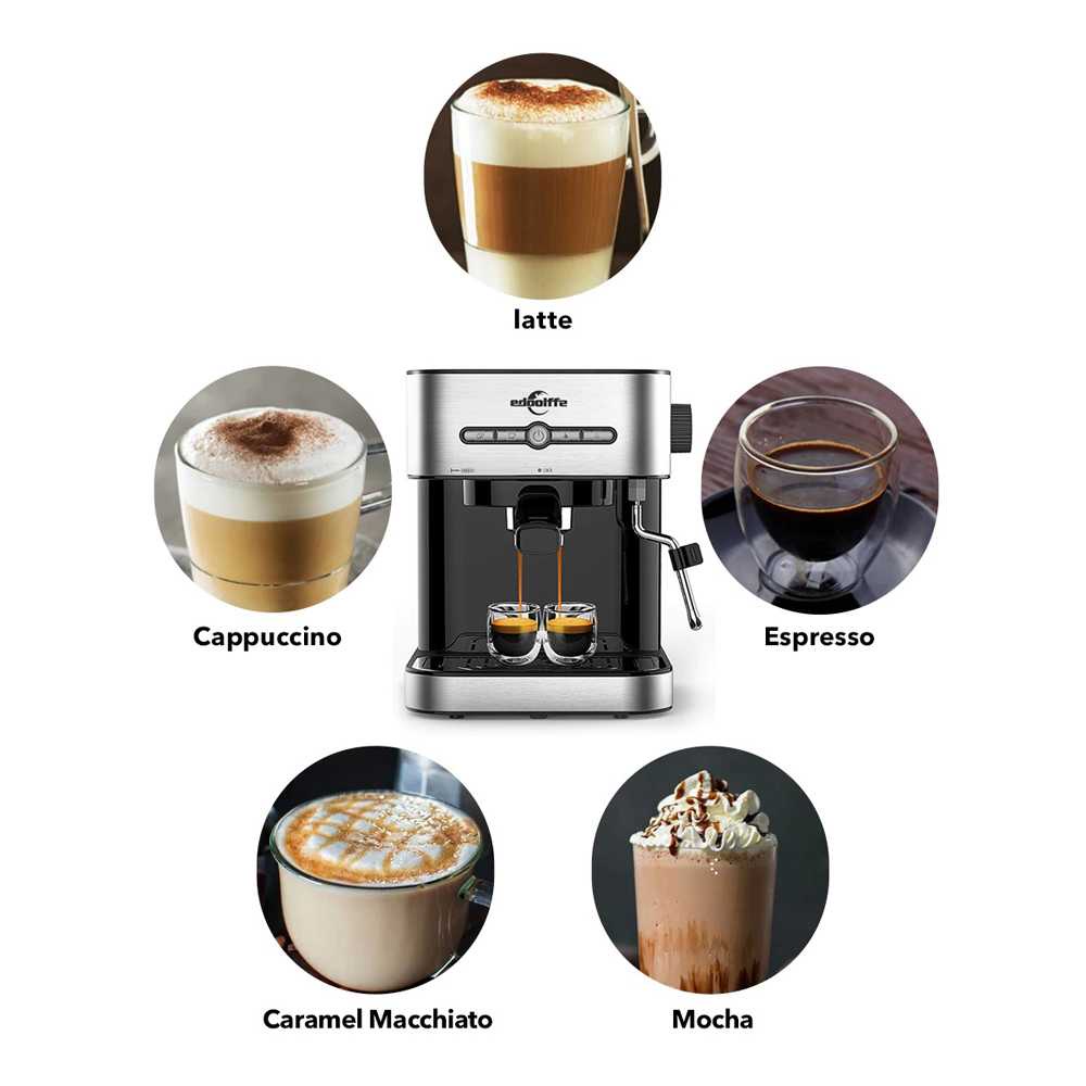 IDN TOOLS - Edoolffe Mesin Kopi Semi Automatic Italian Coffee 15 Bar - MD-2009