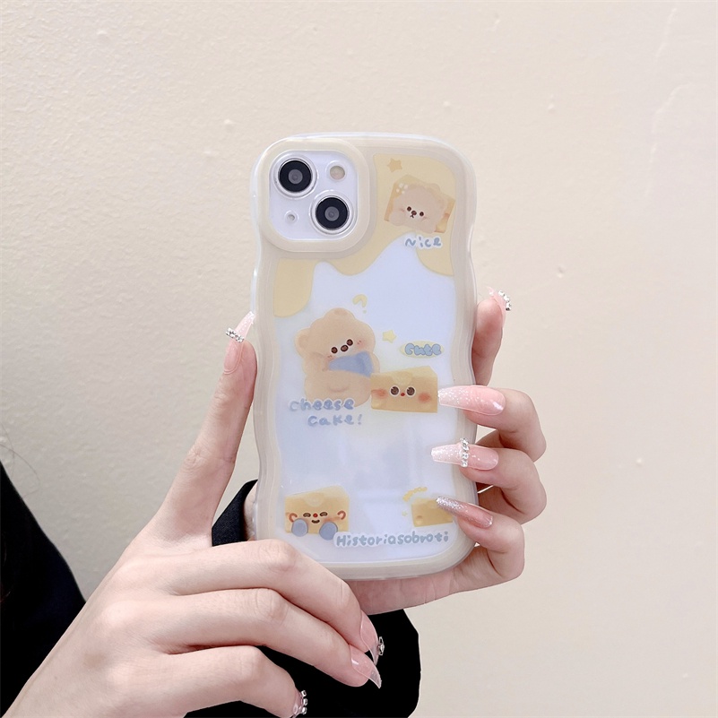 Soft Case Silikon TPU Motif Keju Beruang Untuk iPhone 13 12 11 Pro Max X Xr Xs Max SE 8 7 6 6s Plus