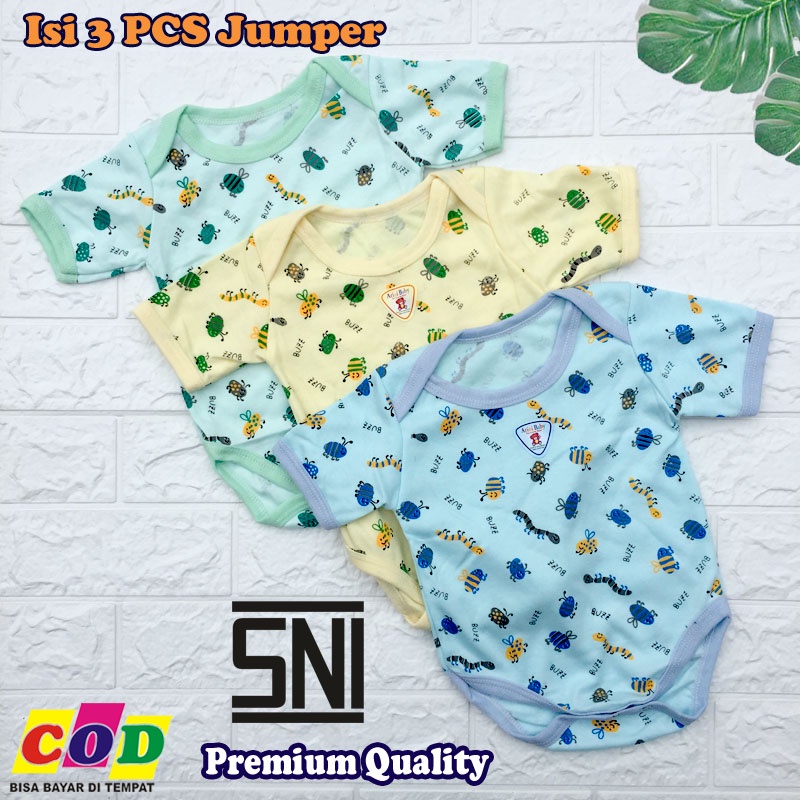 Kwalitas Premium - 3 PCS Baju Bayi Jumper Bayi Baru Lahir SNI Anak Usia 0-6 Bulan Anababy