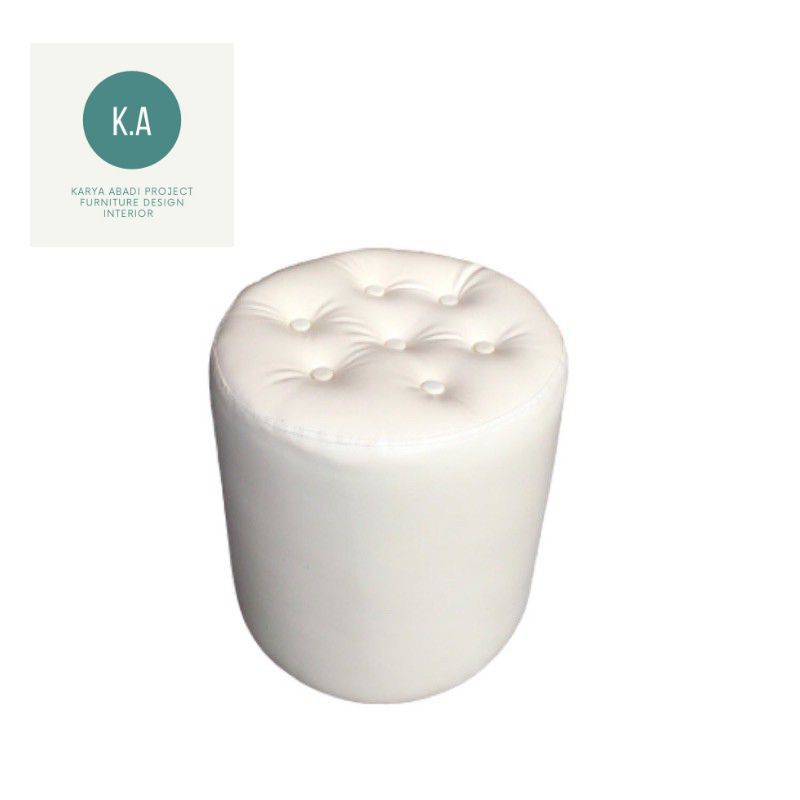 Sofa puff Bulat Kursi Stool Murah ( Sofa Minimalis Model Kancing )