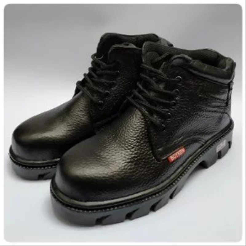 Sepatu Safety Pria Septi Ujung Besi Kulit Asli King Boyken Black Original - Sepatu Kerja Proyek Meka