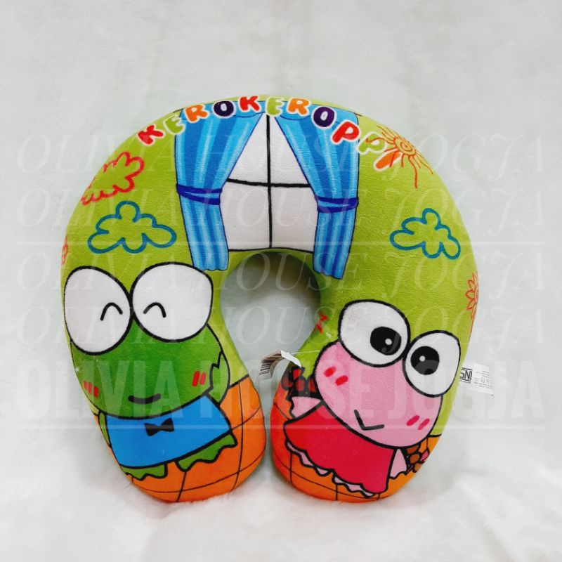 Bantal Leher Keroppi Print Hijau Bantal Leher Keroppi Hijau Pink