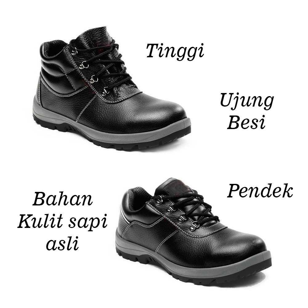 SEPATU CHEETAH BOOTS SAFETY ARBOO CH19 KULIT SAPI ASLI UJUNG BESI SEFTY PRIA KUAT DAN RINGAN