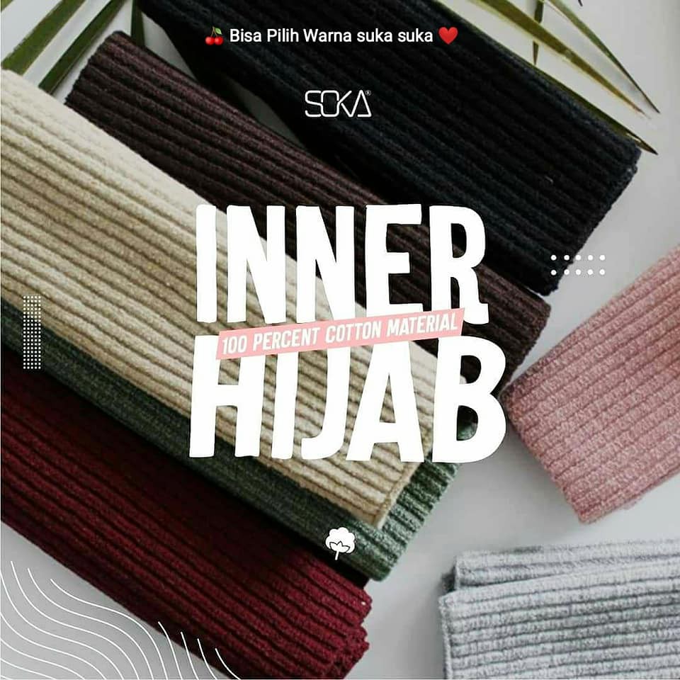 Soka Inner Hijab Stripe Salur Good Qaulity Anti Pusing